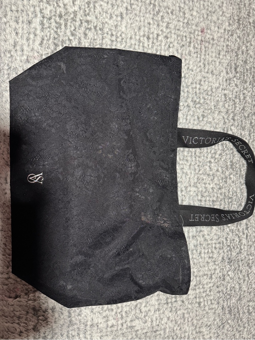 Victoria's Secret Black Jacquard Tote with Logo Handles